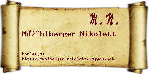 Mühlberger Nikolett névjegykártya