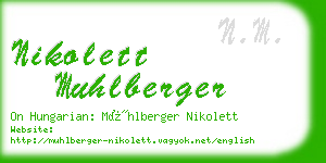 nikolett muhlberger business card